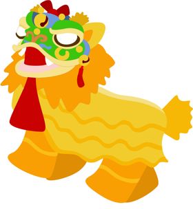 春节正月十三舞狮子