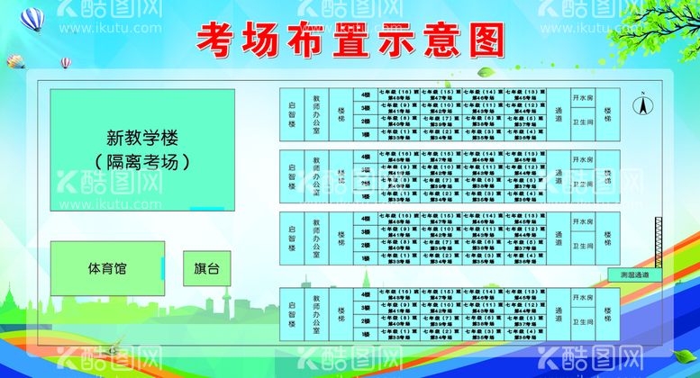 编号：38105812191644106090【酷图网】源文件下载-考场布置示意图