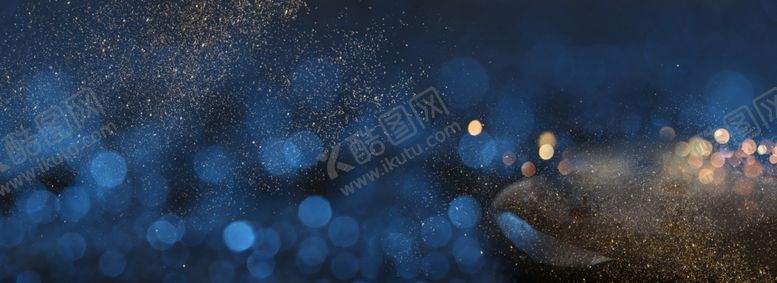 编号：11620307060715083660【酷图网】源文件下载-灯光点影幻蓝色金光金粉背景