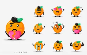 卡通橘子