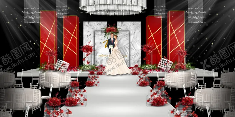 编号：20601109181912596378【酷图网】源文件下载-红色婚礼设计背景图片