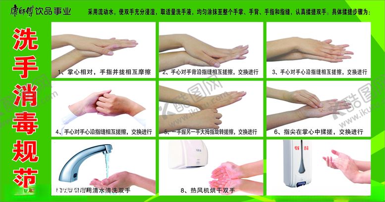 编号：66648311260402349576【酷图网】源文件下载-洗手消毒规范操作流程