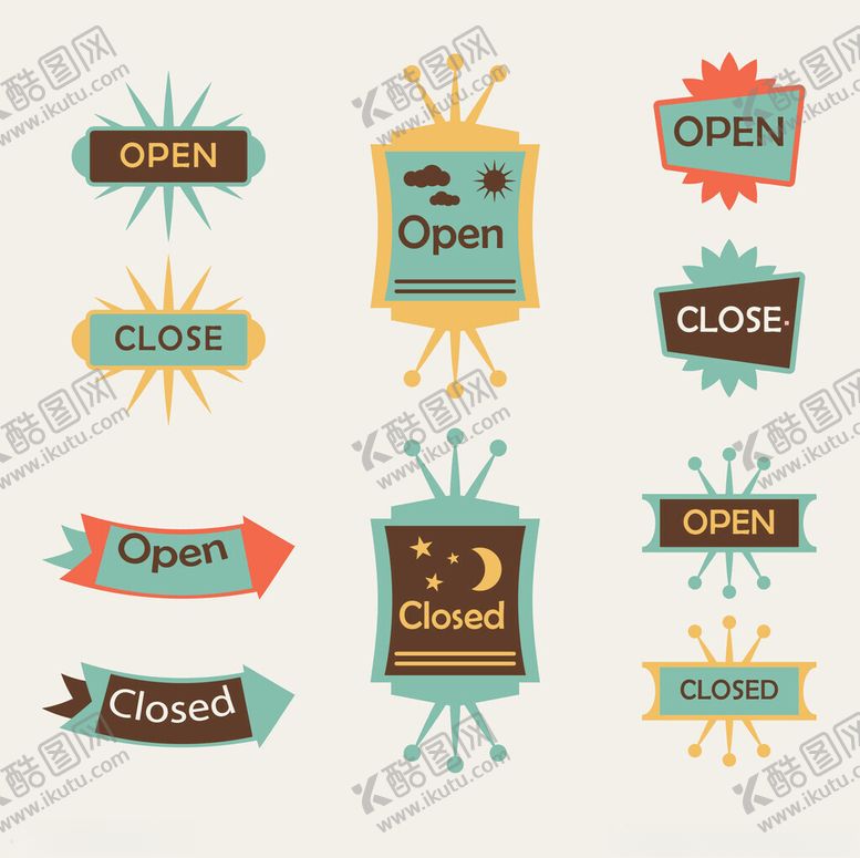 编号：20543904132145395866【酷图网】源文件下载-店铺标识设计元素