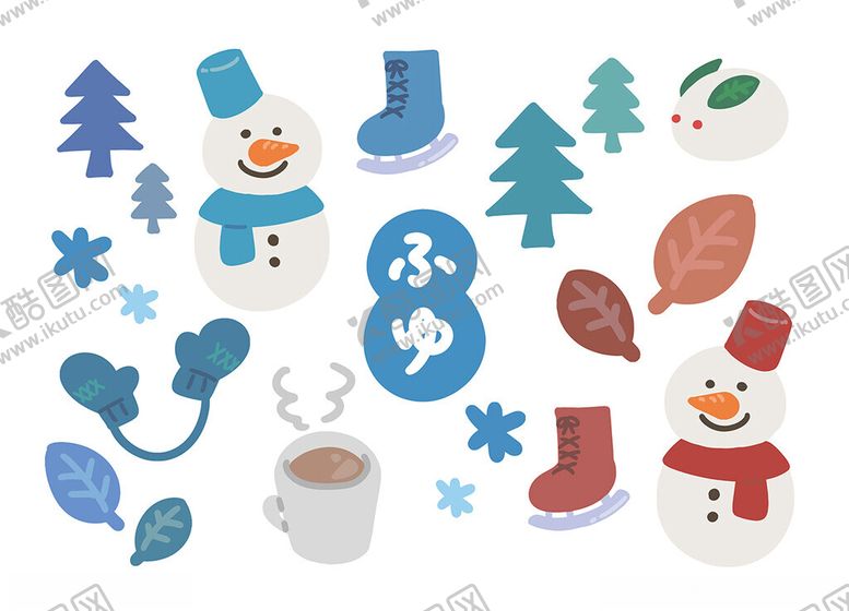编号：31729510051025007669【酷图网】源文件下载-冬季元素图案集合