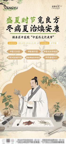 商业中医市集海报