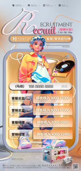 热情四射招聘海报