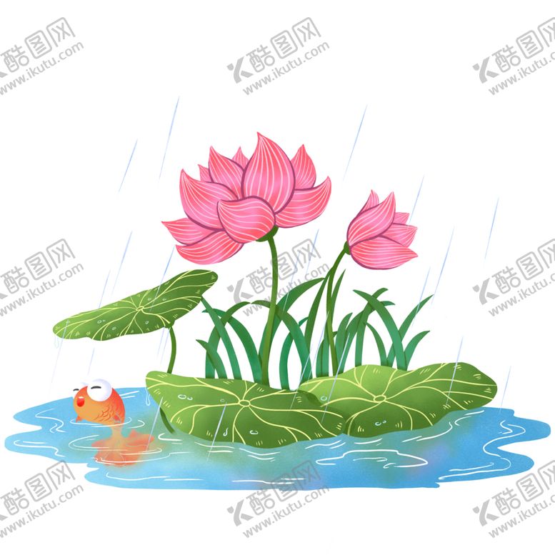 编号：18685612202230469924【酷图网】源文件下载-手绘荷花 