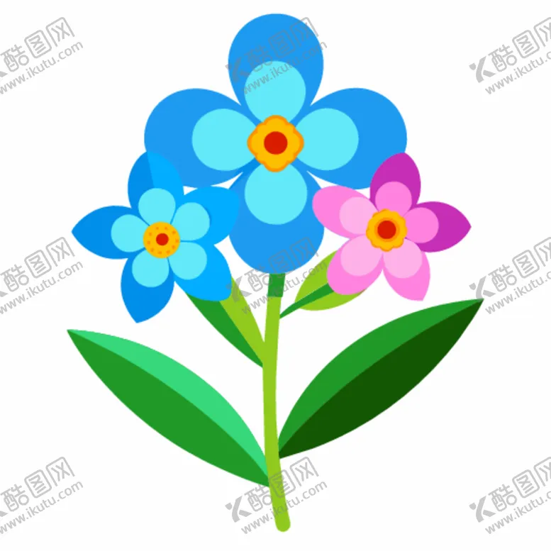 编号：13499112132322309757【酷图网】源文件下载-简洁的彩色节日素材勿忘我