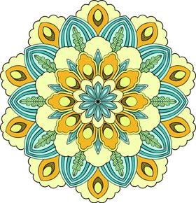 彩色复古花纹