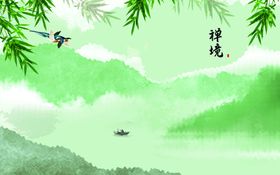 竹子走廊画画欣赏玄关画新中式装饰画