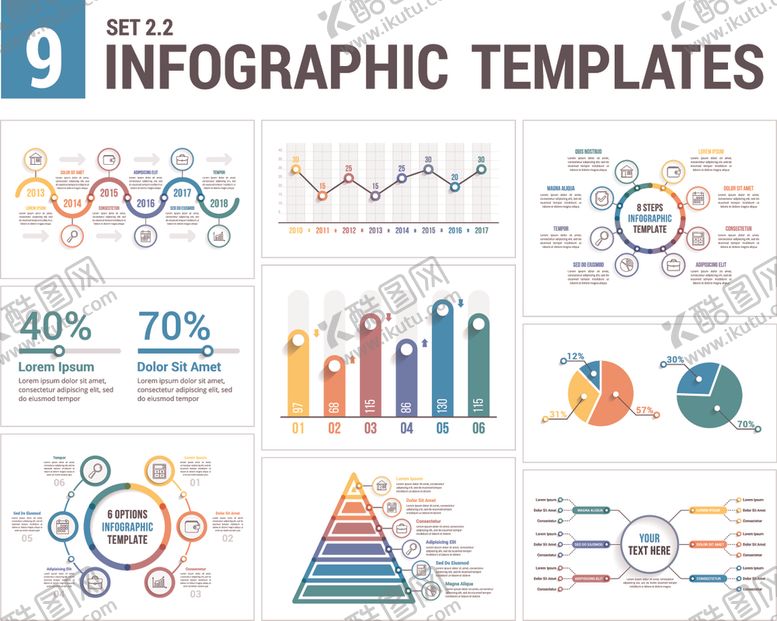 编号：68283904011450593736【酷图网】源文件下载-9款信息图表模板展示
