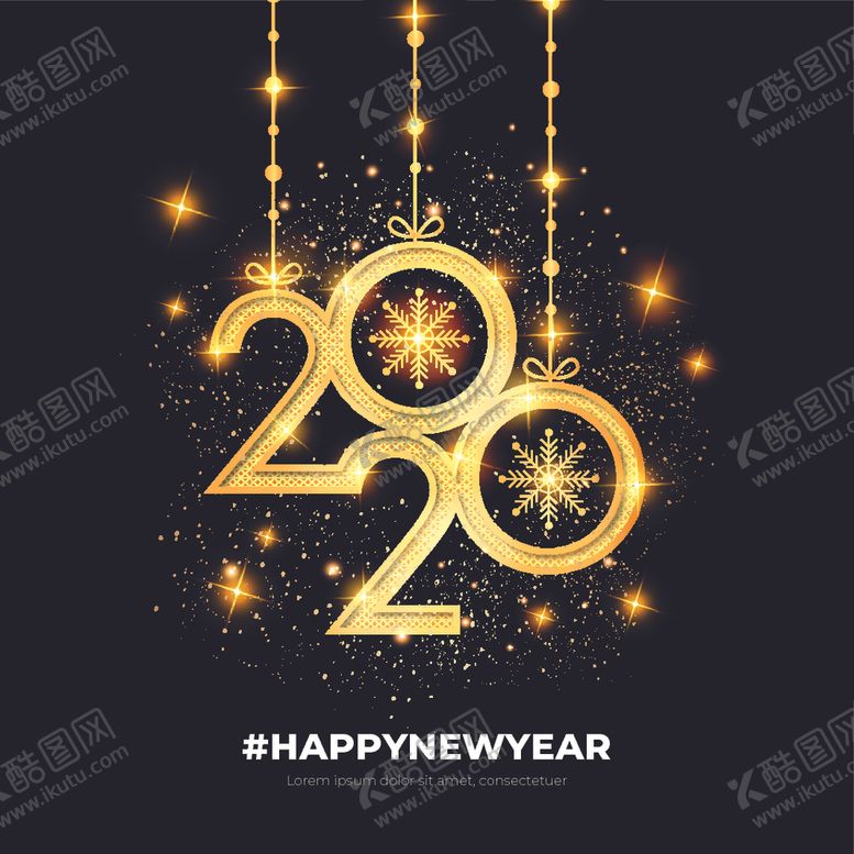 编号：89486510211419256410【酷图网】源文件下载-新年2020金属效果