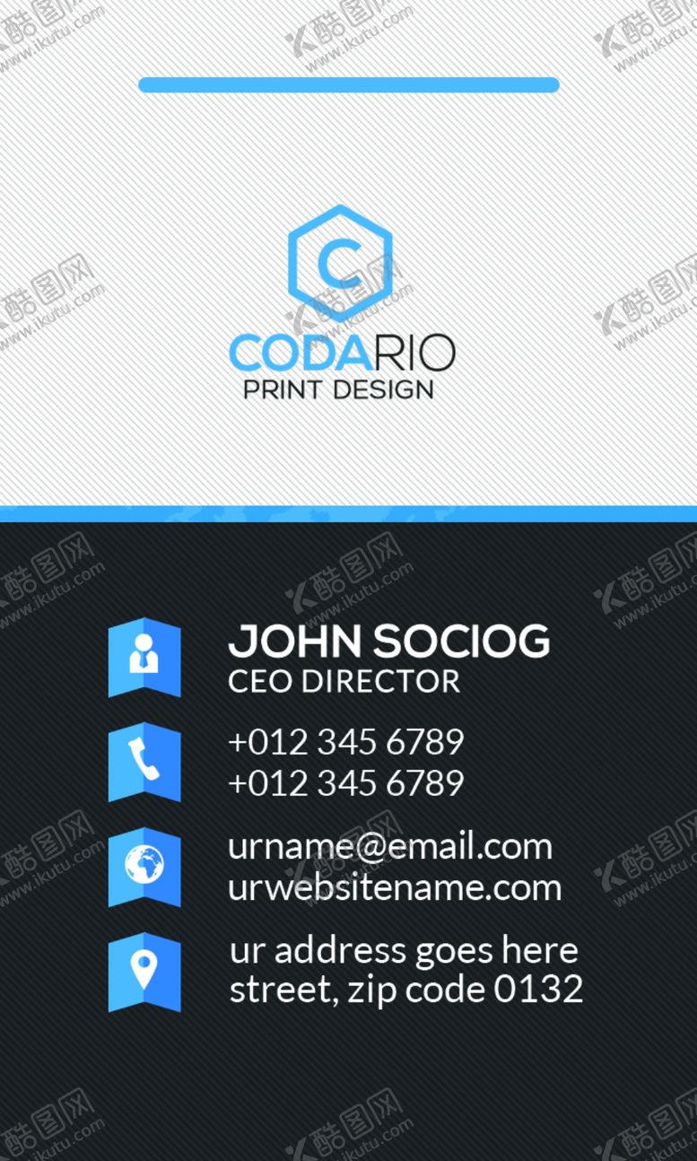 编号：68983310020440089716【酷图网】源文件下载-简约商务黑色名片蓝色