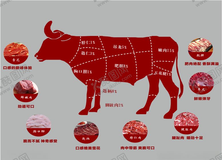 编号：90235107021118131797【酷图网】源文件下载-牛肉分割图