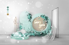 清新梦幻的圆形装饰场景