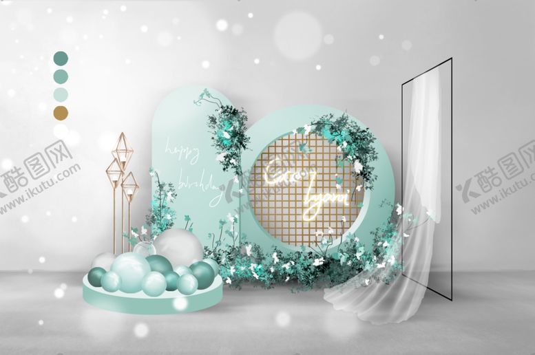 编号：31178204010740443214【酷图网】源文件下载-清新梦幻的圆形装饰场景