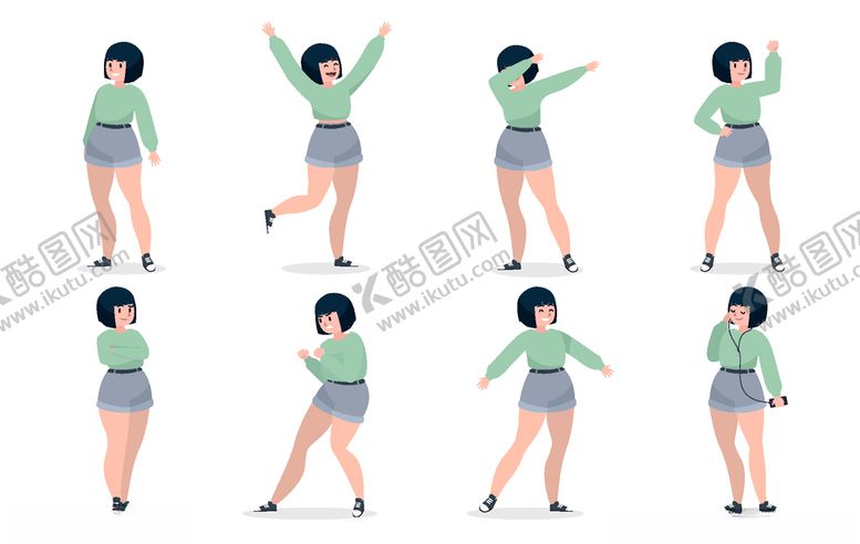 编号：86805509110258381627【酷图网】源文件下载-人物不同动作