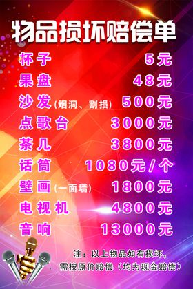 赔偿单