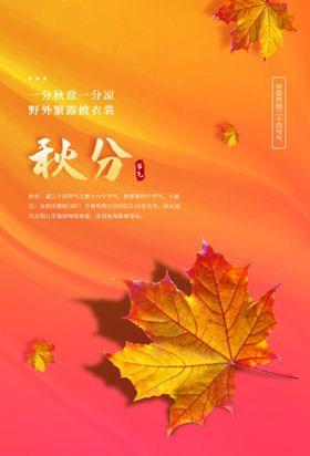 秋分海报促销单图柿子季