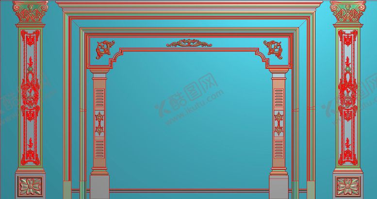 编号：88035702101726427772【酷图网】源文件下载-罗马柱整体背景墙