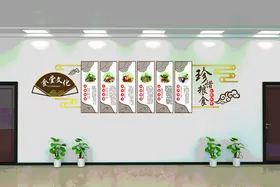 珍惜粮食食堂文化墙.