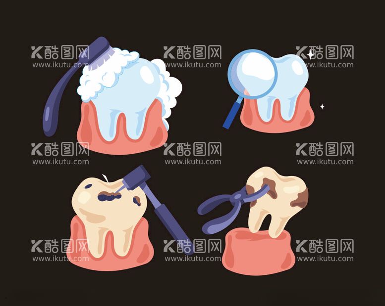 编号：68053111250011307428【酷图网】源文件下载-牙齿矢量素材