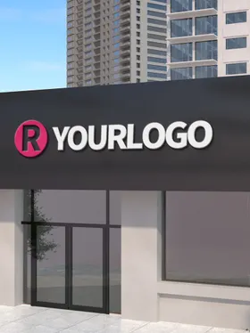 门店招牌样机效果图贴图logo