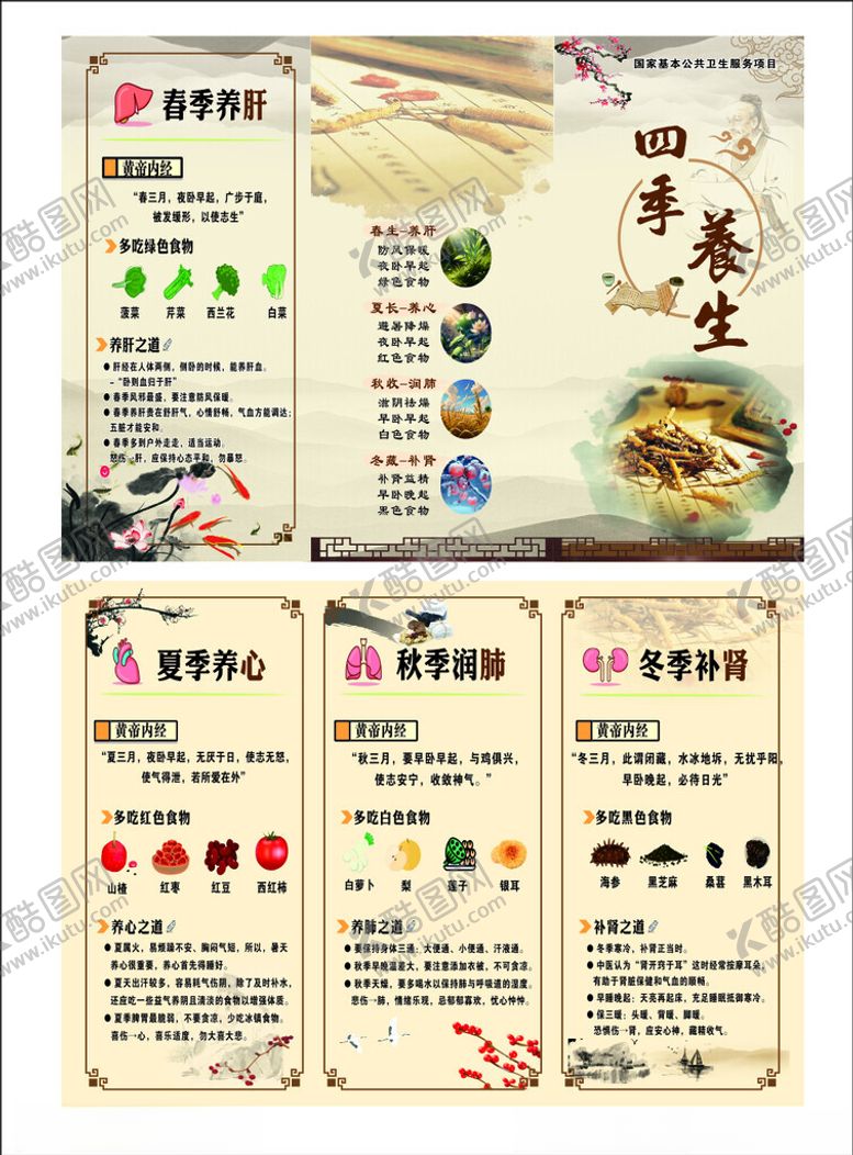 编号：49652911251446364868【酷图网】源文件下载-四季养生中医保健单页