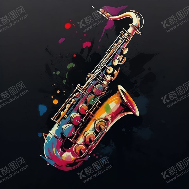编号：37776712111822571306【酷图网】源文件下载-油画萨克斯风