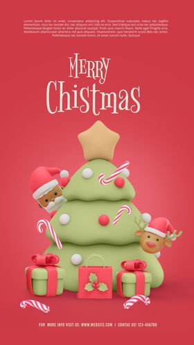 圣诞主题节日贺卡设计