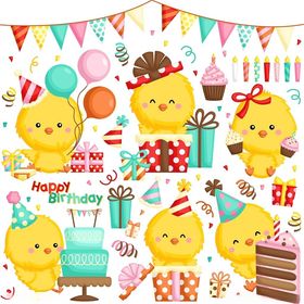 小鸡主题生日派对装饰元素