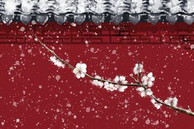 传统建筑墙檐屋檐插画背景