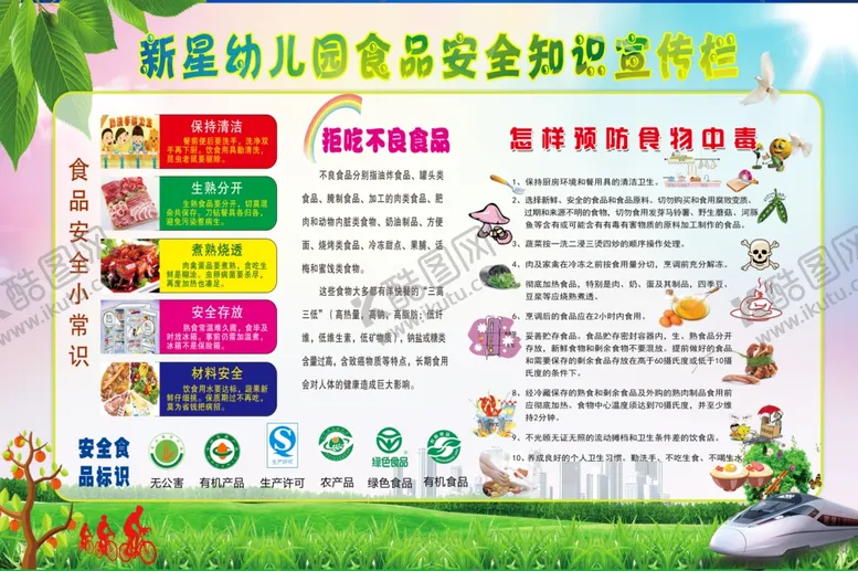 编号：85244007020212308637【酷图网】源文件下载-幼儿园食品安全宣传栏