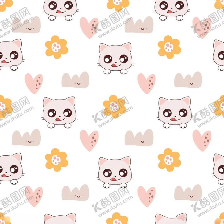编号：48030602200337315531【酷图网】源文件下载-狸猫印花图案