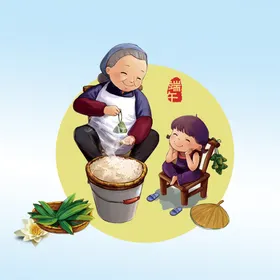 端午节日卡通人物装饰