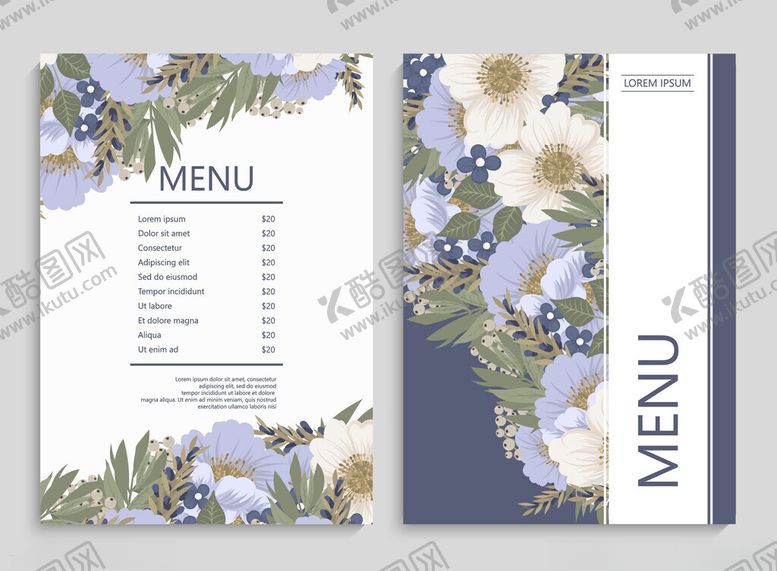 编号：70932804051815161332【酷图网】源文件下载-花卉装饰菜单设计模板