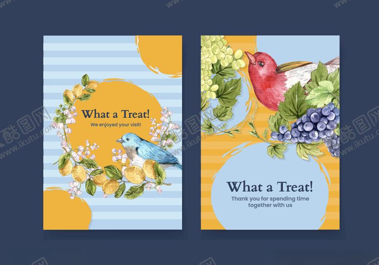 编号：33253510282010317409【酷图网】源文件下载-水果主题贺卡设计
