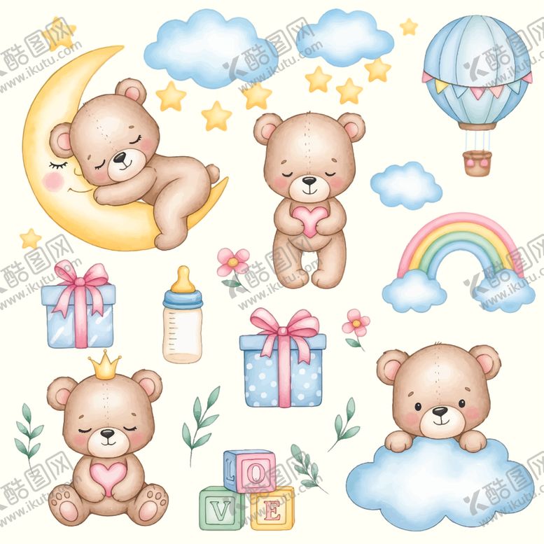编号：27753511021551231756【酷图网】源文件下载-小熊卡通背景