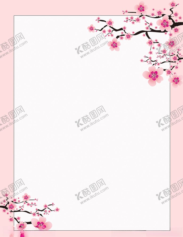 编号：88803906281730391548【酷图网】源文件下载-粉色桃花信纸背景图