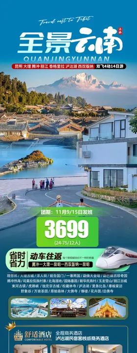 纯玩版纳云南旅游海报 