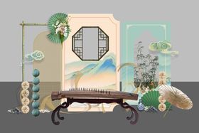 中式古筝活动美陈