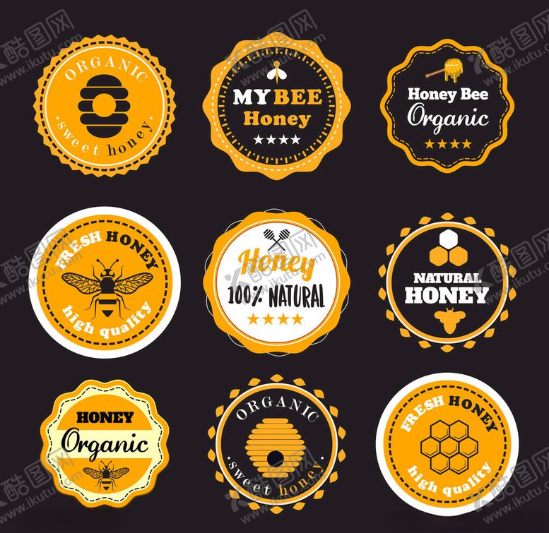 编号：81444011211141122337【酷图网】源文件下载-蜂蜜品牌标志设计集合