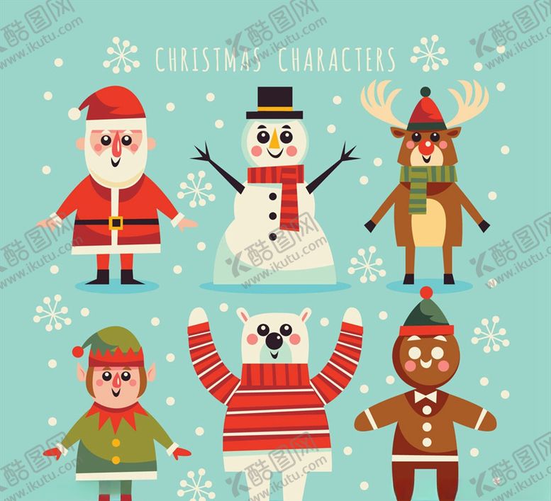 编号：87754209240235066337【酷图网】源文件下载-雪中的圣诞角色