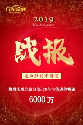 汽车金融海报战报红色背景