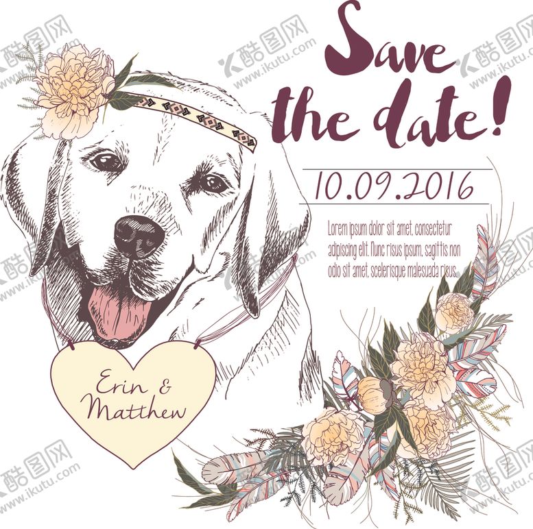 编号：12119409141013031699【酷图网】源文件下载-可爱动物狗狗猫咪手绘风格矢量