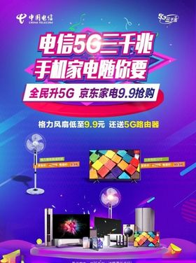 电信5G三千兆京东家电9.9