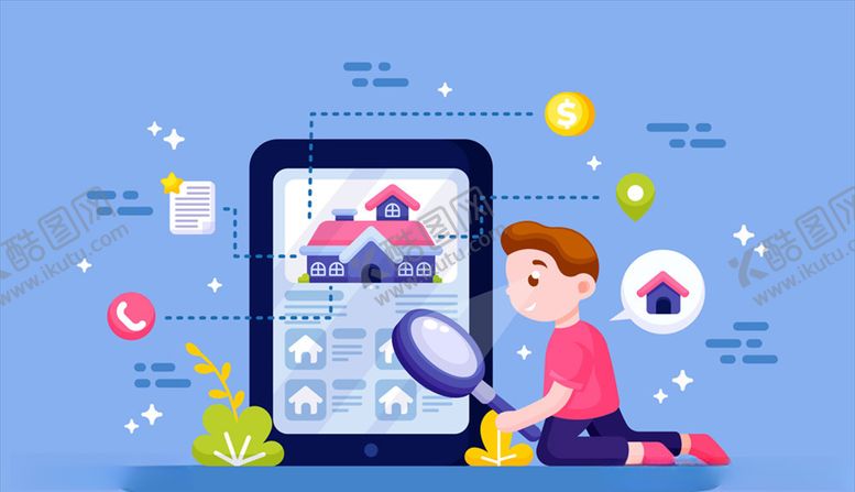 编号：30228009201705167323【酷图网】源文件下载-网络找房的男子