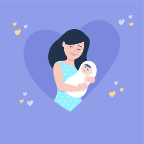 母亲节日卡通人物妇女妈妈