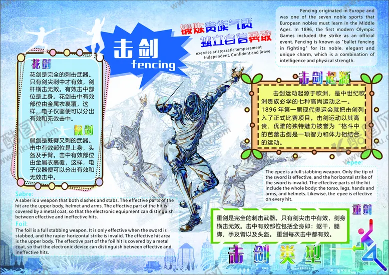 编号：73653801290521312153【酷图网】源文件下载-击剑宣传海报学生作业
