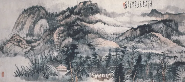 编号：26784902280453165732【酷图网】源文件下载-张大千山水横幅